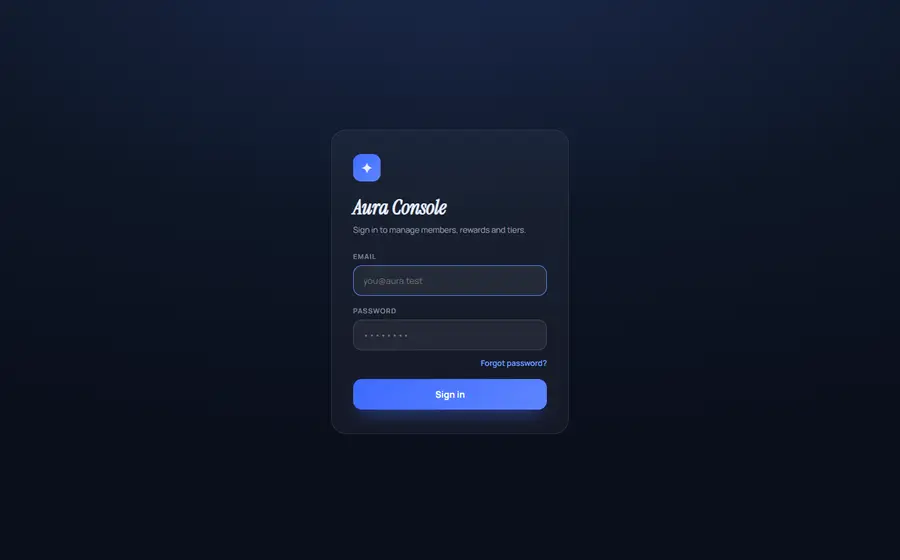 Loyalty points platform — screenshot